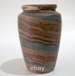 Antique NILOAK Mission Swirl Arts & Crafts Pottery Vase with Paper Label