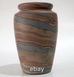 Antique NILOAK Mission Swirl Arts & Crafts Pottery Vase with Paper Label