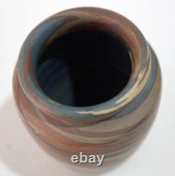 Antique NILOAK Mission Swirl Arts & Crafts Pottery Vase with Paper Label