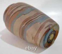 Antique NILOAK Mission Swirl Arts & Crafts Pottery Vase with Paper Label