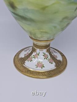 Antique NIPPON Handpainted Porcelain Vase Landscape Scene withGilted Accents 14