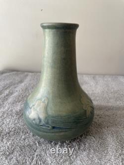 Antique Newcomb College, Anna Frances Simpson, 1912, Vase With Trumpet Flowers