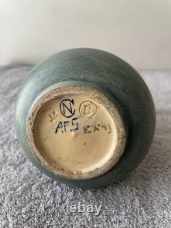 Antique Newcomb College, Anna Frances Simpson, 1912, Vase With Trumpet Flowers