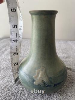 Antique Newcomb College, Anna Frances Simpson, 1912, Vase With Trumpet Flowers