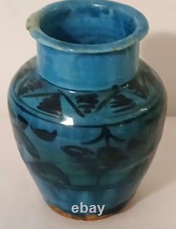 Antique Persian Turquoise Glazed Earthenware Vase