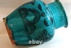 Antique Persian Turquoise Glazed Earthenware Vase