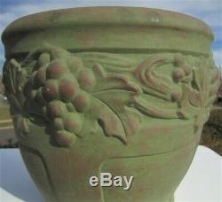 Antique Peters Reed Ferrell Arts Crafts Mat Green Moss Aztec Pottery Jardiniere