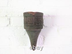 Antique Peters and Reed Moss Aztec Wall Pocket Arts And Crafts Pottery Wal