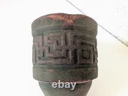 Antique Peters and Reed Moss Aztec Wall Pocket Arts And Crafts Pottery Wal