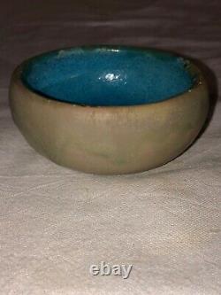 Antique Pewabic Art Pottery Miniature Bowl-Metallic Copper-Detroit-Arts & Crafts