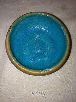 Antique Pewabic Art Pottery Miniature Bowl-Metallic Copper-Detroit-Arts & Crafts