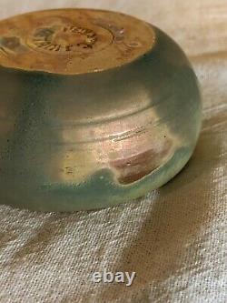 Antique Pewabic Art Pottery Miniature Bowl-Metallic Copper-Detroit-Arts & Crafts