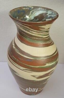 Antique Pottery Vase Arts & Crafts Style NILOAK MISSION SWIRL