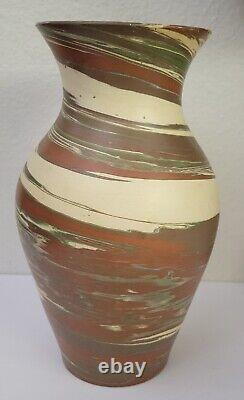 Antique Pottery Vase Arts & Crafts Style NILOAK MISSION SWIRL