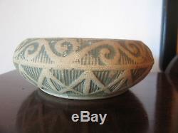 Antique Red Wing Stoneware Brushware Arts & Crafts Era Enamel Green Bowl