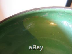 Antique Red Wing Stoneware Brushware Arts & Crafts Era Enamel Green Bowl