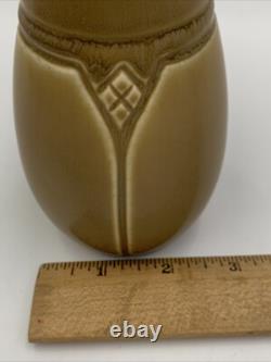 Antique Rookwood Arts Crafts Vase XIX 1919 #1825 Brown Tan Geometric Design
