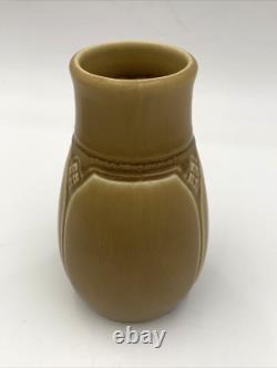 Antique Rookwood Arts Crafts Vase XIX 1919 #1825 Brown Tan Geometric Design