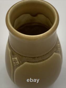 Antique Rookwood Arts Crafts Vase XIX 1919 #1825 Brown Tan Geometric Design