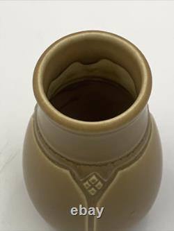 Antique Rookwood Arts Crafts Vase XIX 1919 #1825 Brown Tan Geometric Design