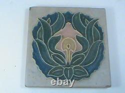 Antique Rookwood Pottery Architrctural Tile Arts & Crafts Flower Very Rare