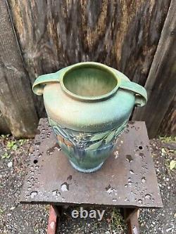 Antique Roseville Baneda 12 1/4 Art Pottery Flower Vase 1930' Arts & Crafts
