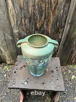 Antique Roseville Baneda 12 1/4 Art Pottery Flower Vase 1930' Arts & Crafts