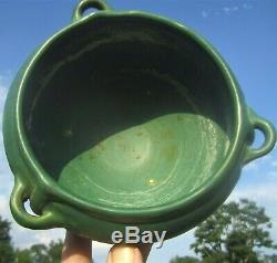 Antique Roseville Matte Green Arts Crafts Mission Pottery Hanging Basket Planter