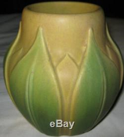 Antique Roseville Mission Arts Crafts Velmoss Art Pottery Flower Plant Vase Mint