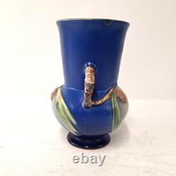 Antique Roseville Pottery Pine Cone Vase Blue Arts Crafts Art Pottery AS IS