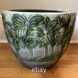 Antique Roseville Pottery Vista/Forest Arts & Crafts Jardiniere 9.5x 10.5