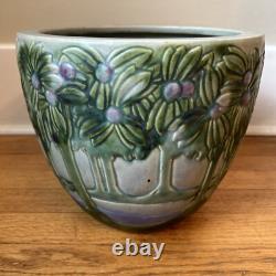 Antique Roseville Pottery Vista/Forest Arts & Crafts Jardiniere 9.5x 10.5