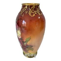 Antique Royal Bonn Pottery Germany Floral Decorative Vase