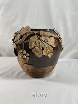 Antique Signed Pottery Mission Arts and Crafts VASE Cache Pot (Circa 1900-1915)