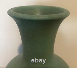 Antique Teco Pottery #64B Matte Green Tall Vase Nice Size