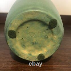 Antique Teco Pottery #64B Matte Green Tall Vase Nice Size