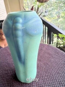 Antique Van Briggle 1920s Pottery Dragonfly Green Blue Ceramic Vase Signed