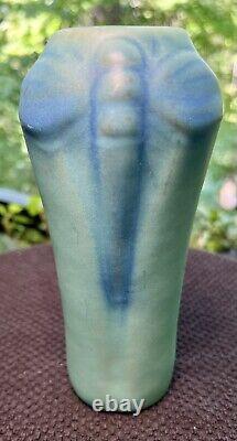 Antique Van Briggle 1920s Pottery Dragonfly Green Blue Ceramic Vase Signed