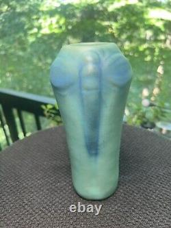 Antique Van Briggle 1920s Pottery Dragonfly Green Blue Ceramic Vase Signed