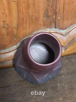 Antique Van Briggle Pottery 1920 Vase Arts & Crafts Matte Burgundy Blue 4 7/8