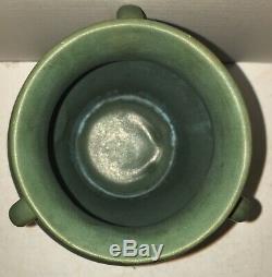 Antique Vase Matte Green Arts & Crafts Pottery Three Handle Dead Selden Bybee KY