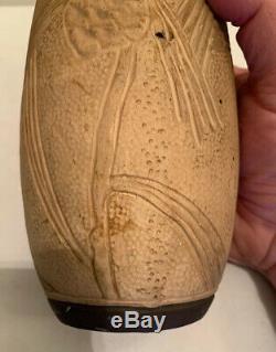 Antique Vintage Weller Pottery Claywood Burntwood Arts & Craft PINECONE Vase