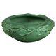 Antique Weller Art & Crafts Floral Embossed Matt Green Pottery Bowl C1910