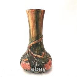 Antique Weller Baldin Bud Vase Arts & Crafts Vine Motif Mottled Glaze