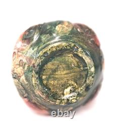 Antique Weller Baldin Bud Vase Arts & Crafts Vine Motif Mottled Glaze