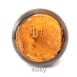 Antique Weller Floretta Vase Brown Glaze Raised Berry Arts & Crafts