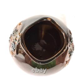 Antique Weller Floretta Vase Brown Glaze Raised Berry Arts & Crafts