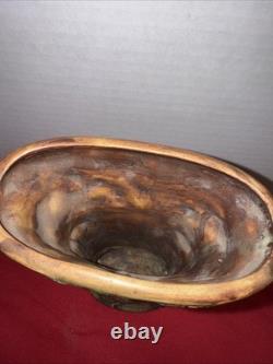 Antique Weller Forest Footed Pillow Vase Arts Crafts Pottery 8in
