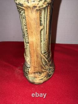 Antique Weller Forest Footed Pillow Vase Arts Crafts Pottery 8in