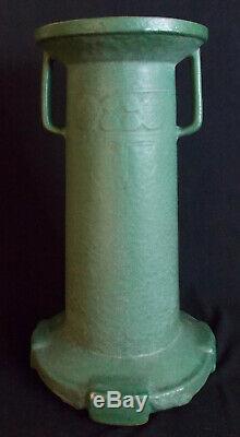 Antique Weller Pottery Arts & Crafts Pedestal Mackintosh Rose Matte Green
